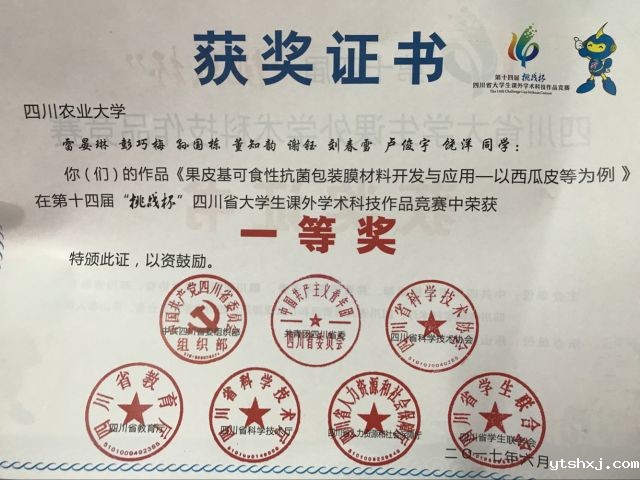 挑战杯一等奖（2017）