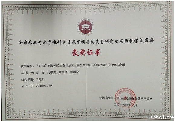学生实践教学成果奖（部分）
